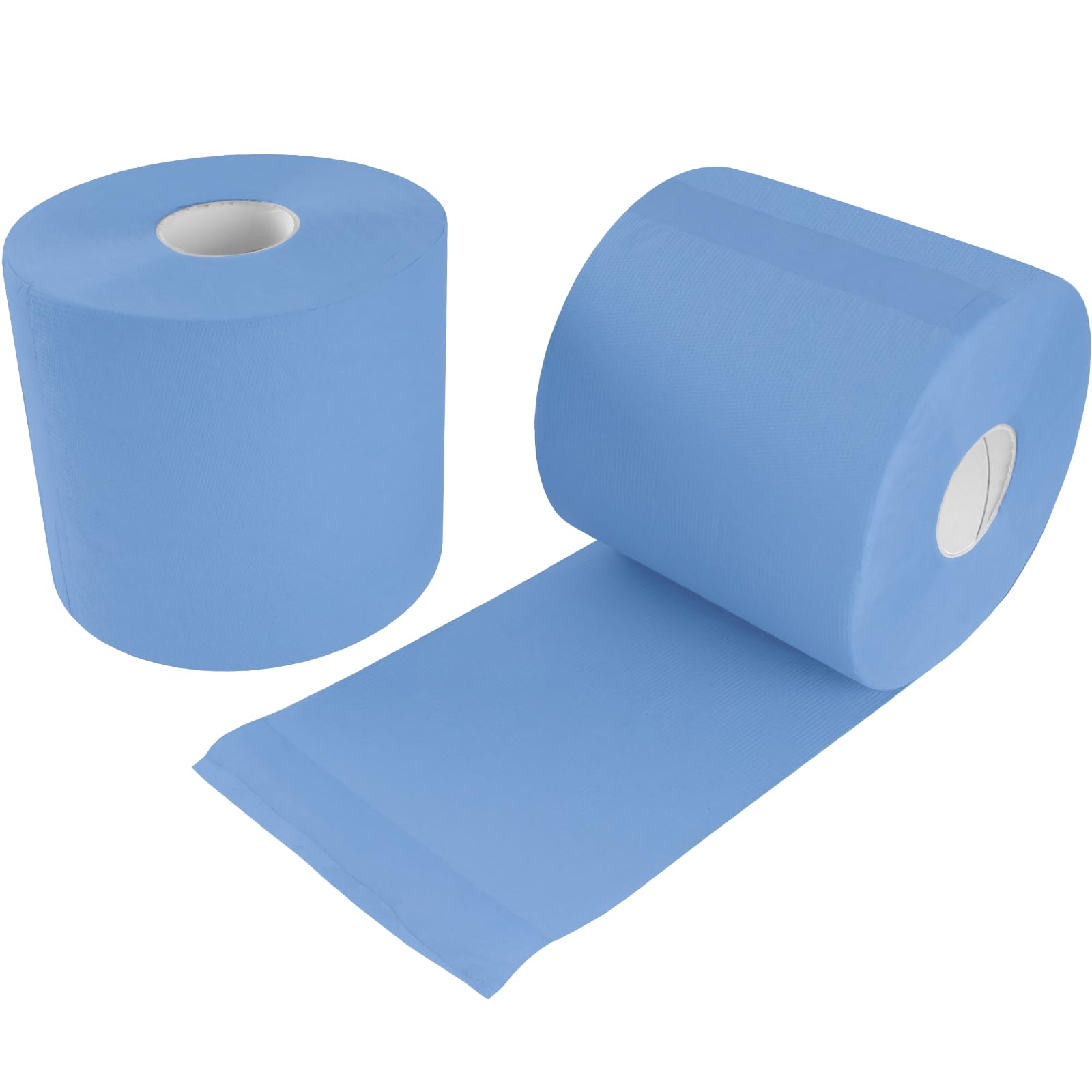 TECPO Rotolo di carta da 6000 fogli, 21 x 34 cm, perforato a 2 strati, rotolo di panno riciclato blu, per pulizia assorbente, adatto per industria, officina, ristorante e commerciale (12 x 500 fogli)