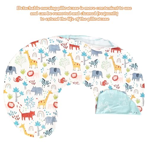 Winmany Baby Nursing Pillow Cover Newborn Removable Breastfeeding Pillowcover Cute Pattern Girls Boys Nursing Pillowcase for Breast and Bottole Feeding