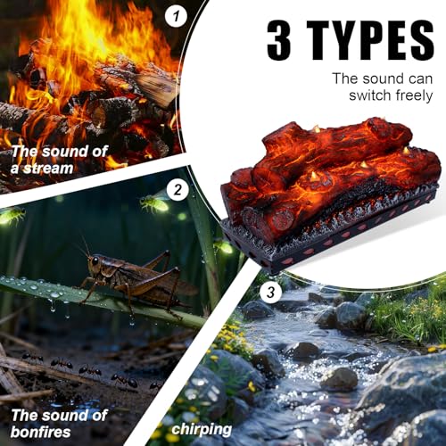 Image of Electric Fireplace Logs Realistic Flame Effect Fake Flame Block USB Powered Electric Fireplace Remote Control Fireplace Placement Home Decoration 16.7 * 8.7 * 5.9 in No Heat Function