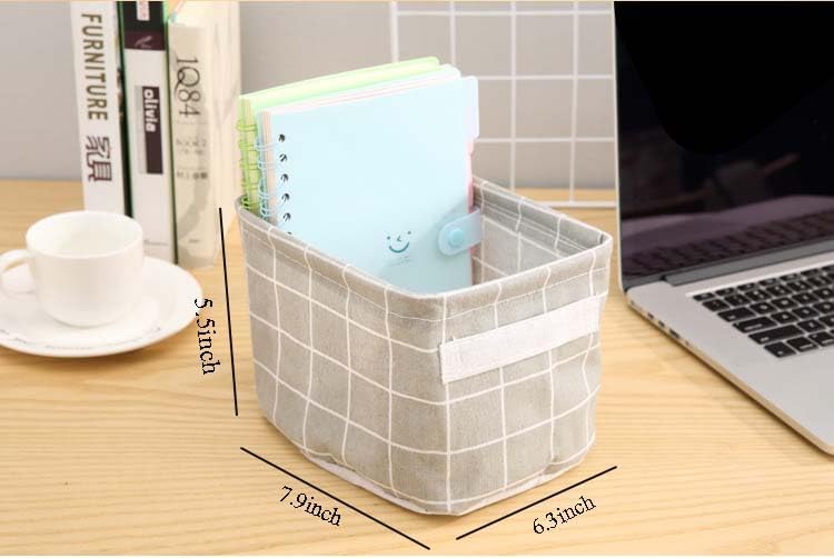Miniatura 4 de Fabic - Cesta de almacenamiento para bebé, cesta de dormitorio universitario para maquillaje, libro de 7.9 x 6.3 x 5.5 pulgadas, paquete de 4