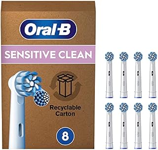 Oral-B Sensitive Clean Końcówki do Szczoteczek Elektrycznych, 8 Sztuk, Białe, Wielkość Odpowiednia do Skrzynek Pocztowych