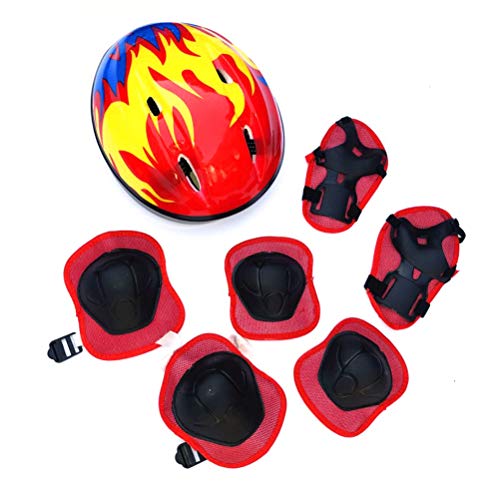 Kids Helmet Pad Set,Adjustable Kids Skateboard Bike Helmet Knee & Elbow Pads Wrist Guards 3-5-8yrs Kids Protective Gear Set for Girls Boys Bike Roller Skating Scooter by Mrisata - Used condition - CA$20.60