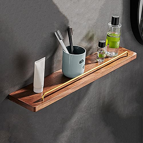 Cesta de Ducha Estantes de Ducha de Madera Sin perforación Cesta de Ducha Adhesivo antioxidante montado en la Pared para baño cocina-60cm