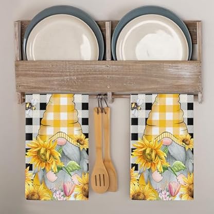 Geschirrtücher Graugelber Zwerg Handtücher Küchentücher Saugfähige Küchenhandtücher Waschbar Trockentücher Küche Wiederverwendbar Kitchen Towels Geschirrhandtücher 4 Stück (40x60 cm)