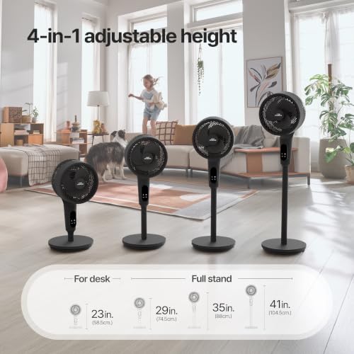 Image of COWAY Airmega P50 Pedestal Fan for Bedroom, Voice Control, 18.5dB Quiet with BLDC Motor, 120+90 Omni-Directional Oscillating, 108ft Airflow, 12 Speeds, Smart Modes, Adjustable Height, Remote, Black