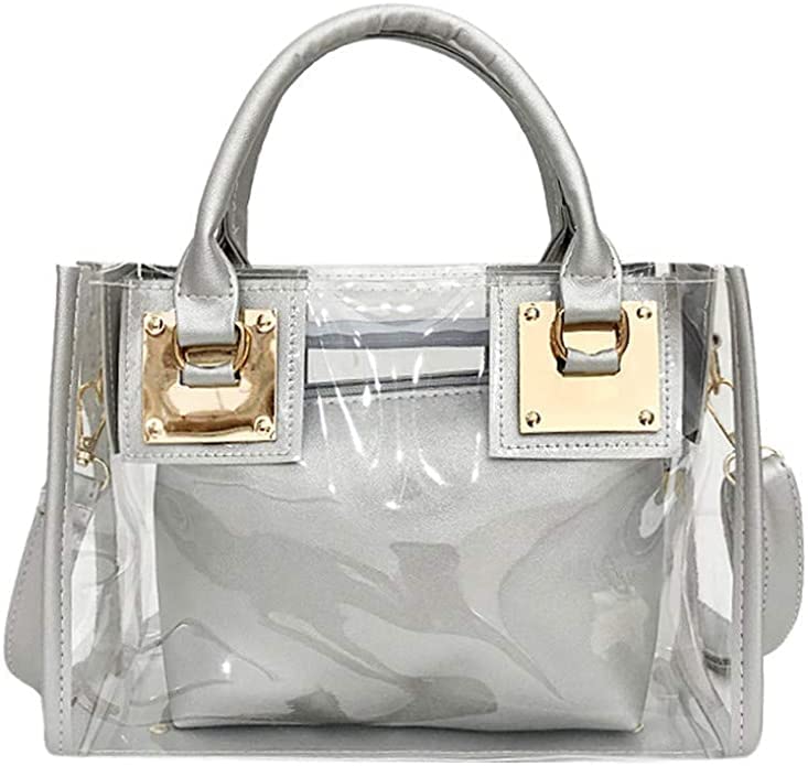 BABIES BLOOM Silver 2 in 1 Transparent Crossbody Messenger Bag Jelly Handbags Bag for Women Grils Ladies (B0BL386SZS) Amazon Price History, Amazon Price Tracker