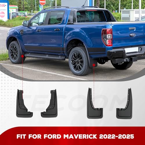 Image of Tecoom No Drill Mud Flaps Custom fit for Ford Maverick 2022-2025, Set of 4