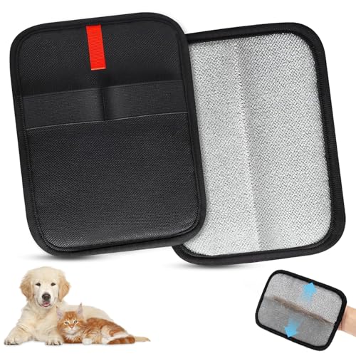 VLUNT 2 guantes de eliminación estática de pelo de mascotas, guantes electrostáticos reutilizables de doble cara para perros y gatos