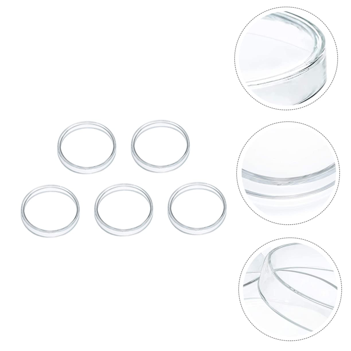 Glas Petrischalen Transparent Flach Für Schulexperimente Labor-zwecke 5 Stück Mit Klarer Beobachtungsfunktion