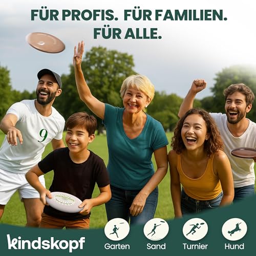 Kindskopf Frisbean – 100% Nachhaltige Frisbee Scheibe aus Kaffeesatz & recyceltem Kunststoff – Ultimate Frisbee 175g Wurfscheibe für Profis & Familien – Deutsche Innovation