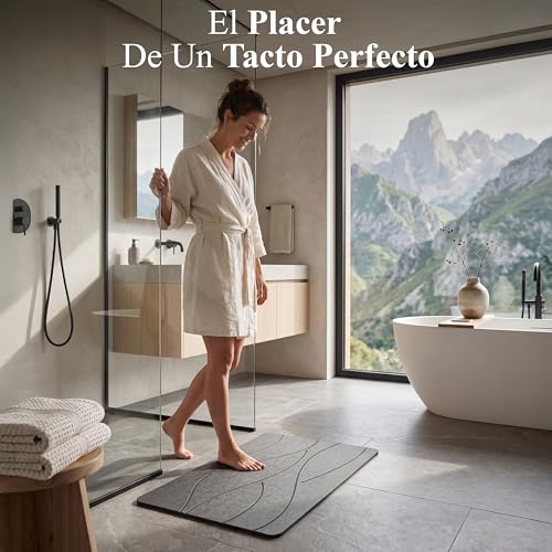 Alfombrilla diatomita de baño 60x40 SOFBON con acabado premium 3