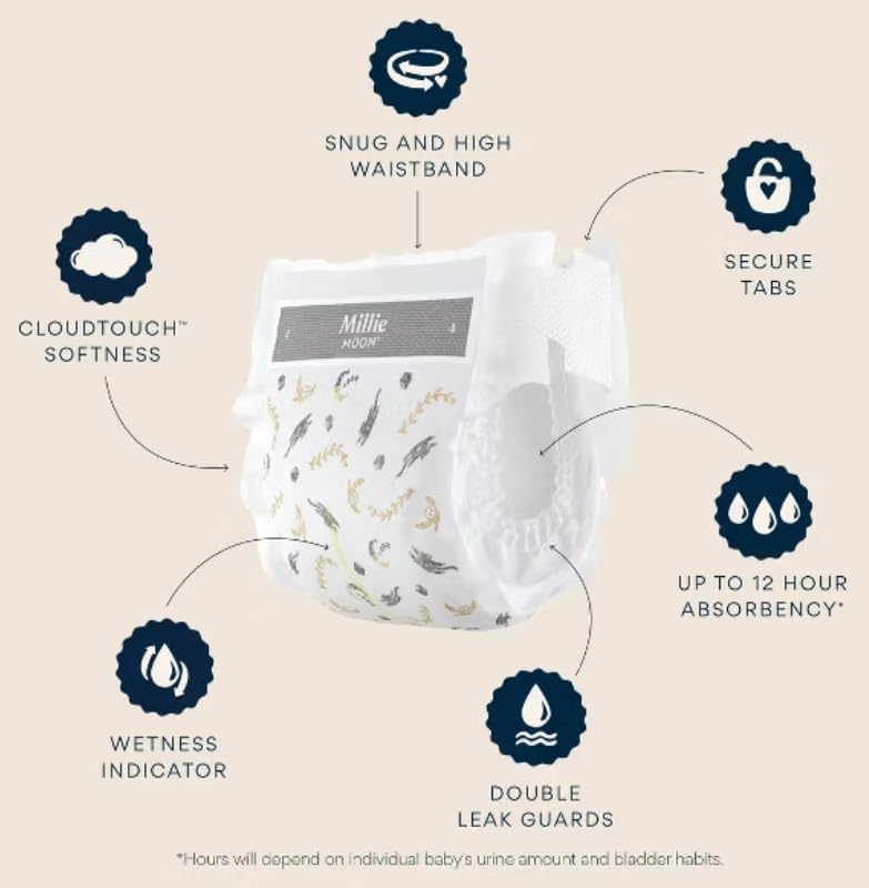 Millie Moon Luxury Diapers - Size 6-88ct (Pack of 1)