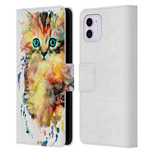 Étui portefeuille en cuir iPhone 11 Chaton Animaux 2 Riza Peker