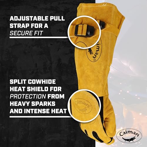 Caiman 21-Inch Deerskin Welding Gloves
