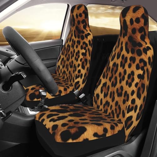 Housse de siège avant léopard universelle : lot de 2 protections antidérapantes pour voiture