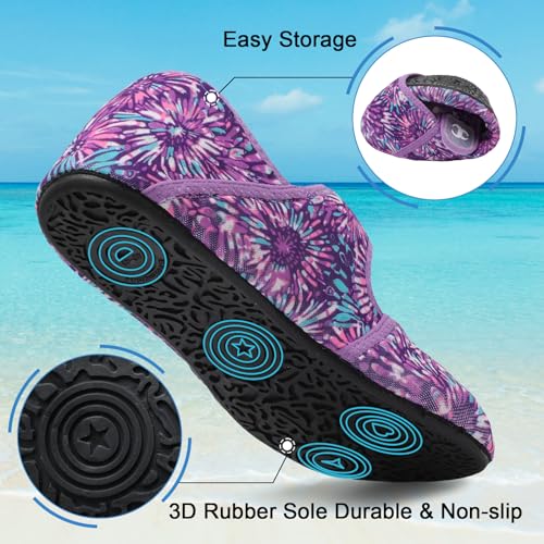 Image of Water Shoes for Women Men Barefoot Beach Swim Aqua Socks Summer Wide Slides Sandals Quick Dry Pool River Sea Sock Shoes