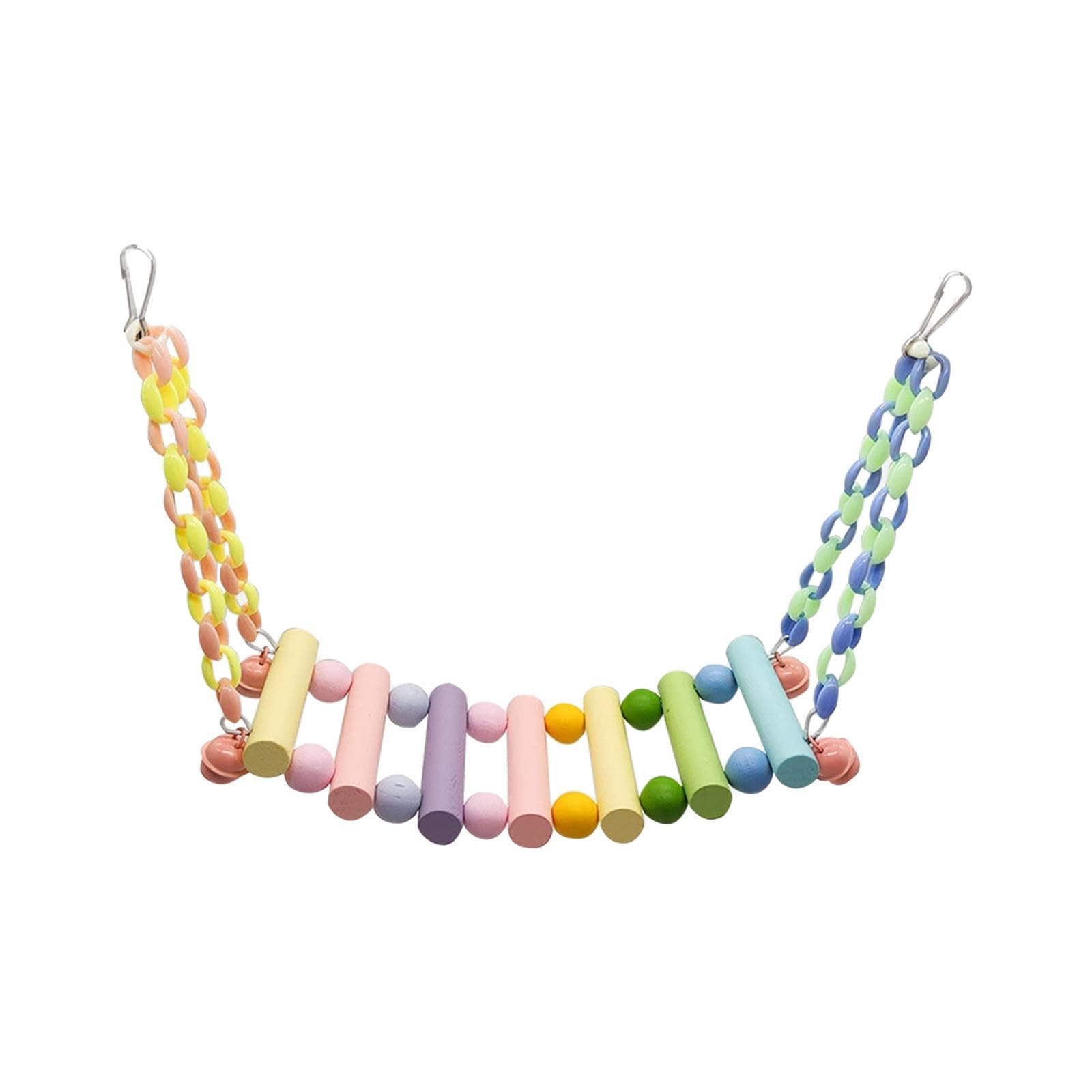 Generic Wooden Bird Toy Pet Cage Bridge Easy Installation Bird Climbing Stand Parrot Standing Rack for Cockatoo Budgie Parakeet Macaw