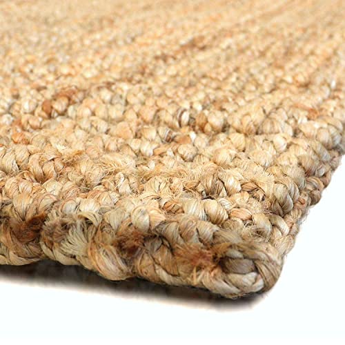 casa pura Natural Jute Rug Modern Living Room Rug Jute Rug Natural Fibre Eco-Friendly Woven Rug for Kitchen, Hallway, Bedroom, Natural-60 x 90 cm