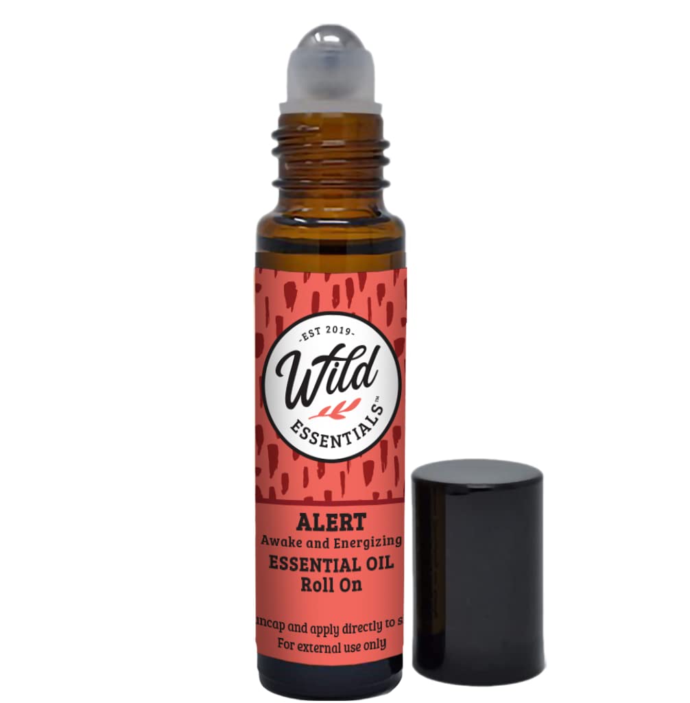 mEssentials Alert Essential Oil Roll On, 10ml, Made with 100% Pure, Premium Grade Essential Oils and Organic Jojoba Oil, Ready to Use, Moisturizer, All Natural