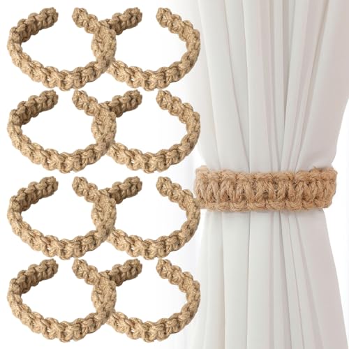 8 Pièces Attache Rideau Embrasse pour Rideaux Embrasse Rideau Attache Rideaux Tissées à la Main Robustes et Élégantes à Tous Types de Rideaux Intérieur et...
