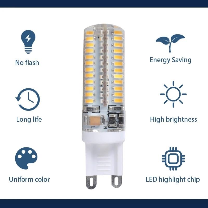 6 Pieces G9 LED lamp 7W 9W 10W 12W Corn Bulb AC 220V-240V, LED lamp 360 Degrees Replacement Halogen lamp (Color : Warm White, Size : 10W)