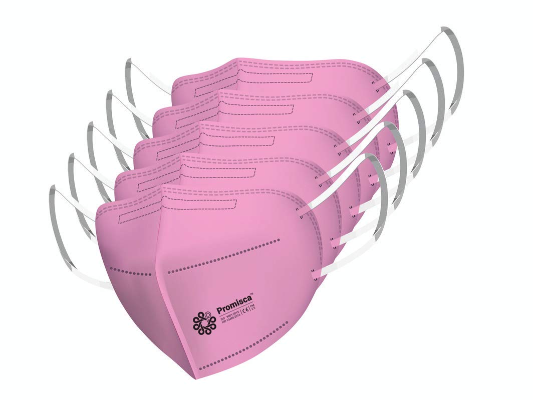Promisca N95 Face Mask Ear Loop Style Protective 5 Layered Filtration with Melt Blown and Hot Air Cotton Layers (Pack of 5) (Pink, Small) (B08R7QSXQ4) Amazon Price History, Amazon Price Tracker