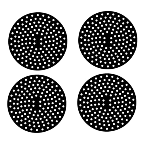 Kit 4 Tapetes Preto de Silicone Protetor para Fogão de Indução, Redondo, 19 cm, Suporta até 230°C