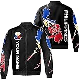 Camelliaa Shop Personalized Philippines Flag AOP Bomber Jacket Casual Bomber S-5XL, Philippines Jacket For Men (Style 10)