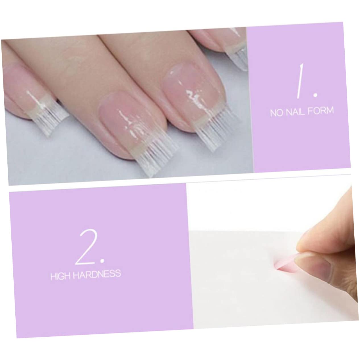 Didiseaon 2 Juegos Clavo De Fibra De Vidrio Juego De Uñas Arte De Uñas De Fibra Clavos De Fibra De Vidrio Extensión De Uñas De Seda Kit De Arte De Uñas Kit De Manicura 100 Uds * 2