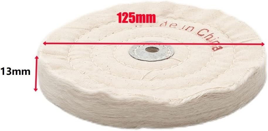 -Inch Spiral Seam Cloth Polishing Wheel for Angle Grinder and Bench Grinder – Flannel Cotton Buffing Pad, 50-Layer White Buffing Wheel for Metal, Stainless