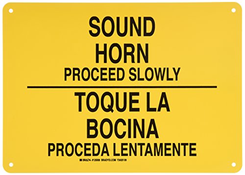 Panneau bilingue Brady 125509 haute visibilité jaune pour caristes