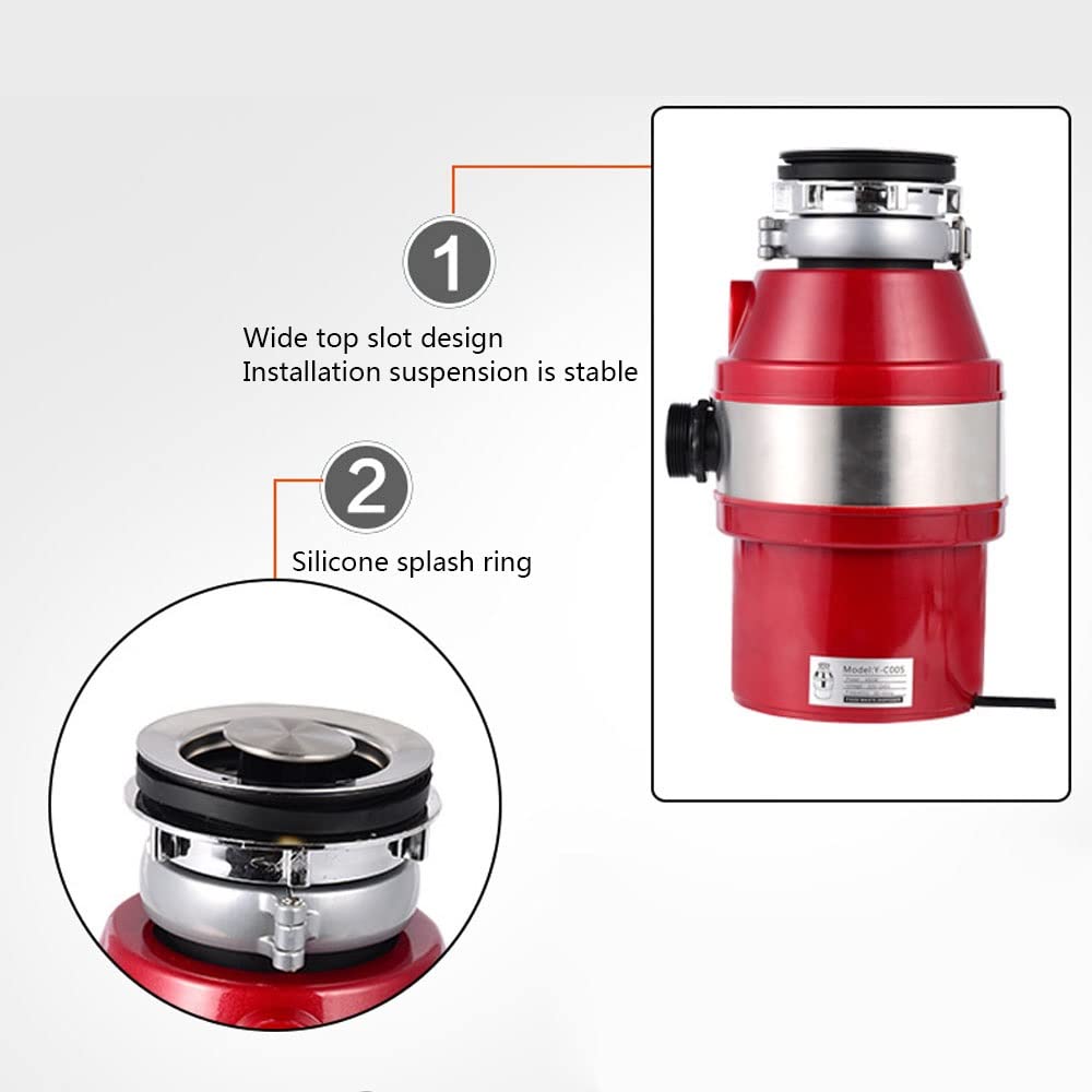 1400 Ml Broyeur De Déchets Alimentaires Ménagers Broyeur De Déchets De Cuisine En Acier Inoxydable Déchiqueteuse/Déchiqueteuse D'ordures Traitement Des Déchets 4200 Tours/Minute 370W