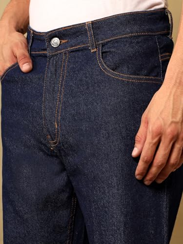 Image of KOTTY Mens Solid|Mid Rise| Coin Pocket|Button|Ankle Length|5 Pocket Jeans