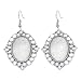 Produktbild Ohrringe, hängende Lünetten, Ohrringe, Drahthaken, Antik-Silber, mit passenden Cabochons aus klarem Glas, 10 Paar, 53935A