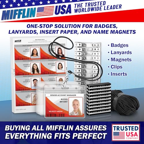 Image of 4x6 XXL Passport, ID, Name Card Holders - Vertical, Zipperless, 250 PK | Mifflin large clear plastic waterproof passport holder with soft edge, 5 pre-punched holes for all lanyard clips, bulk pack