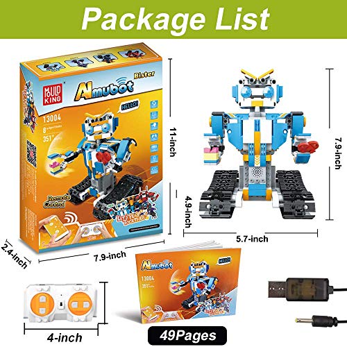 POKONBOY Building Blocks Robot Kit for Kids,App Controlled STEM Toys Science Engineering Kit DIY Building Robot Kit STEM Robotics for Teens Boys Girls to Build Age of 8-14(White)