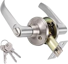 Door Knob Lock Lever Handle Bathroom Door Knob for Toilet Entryway Residential Indoor Toilet Bedroom Entrance Bathroom More Durable and Hard to Wear