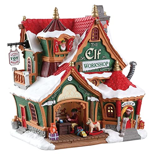 Lemax- Santa'S Wonderland Lighted Buildings: The Elf Workshop, Multicolore, 16,40 X 13,00 X 18,60Cm, 75291