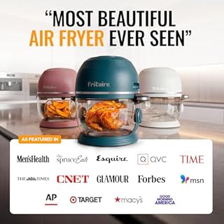 Non-Toxic Air Fryer - 5 Quart Glass with 360 Visibility, Self-Cleaning, Vortex 400 F, BPA Free, Teflon Free, 6 Functions