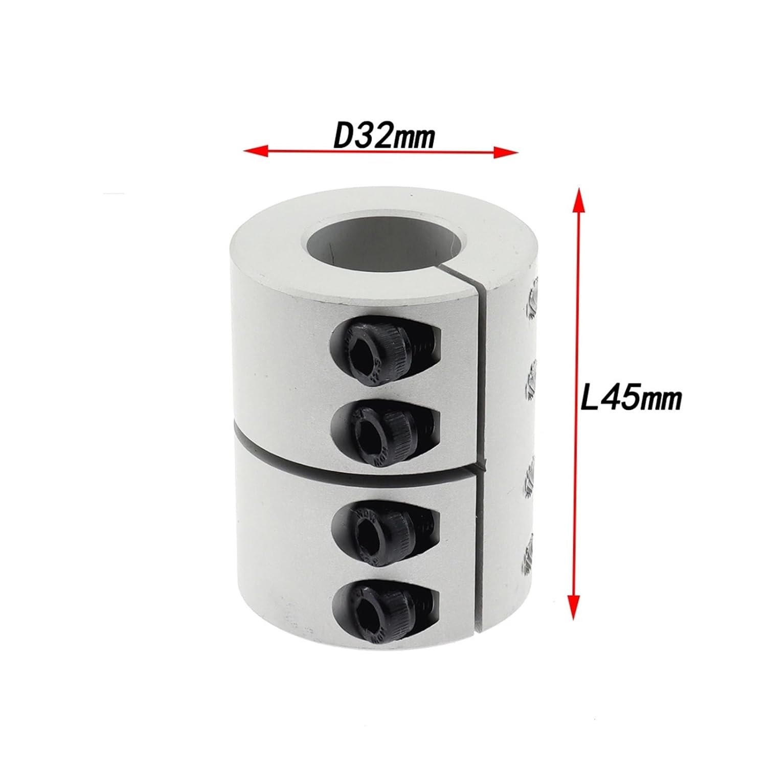 Rigid Shaft Coupler D32L45 Clamp Stepper Servo Motor Coupling 8/10/12/14/15/16mm 1Pcs(14X15)