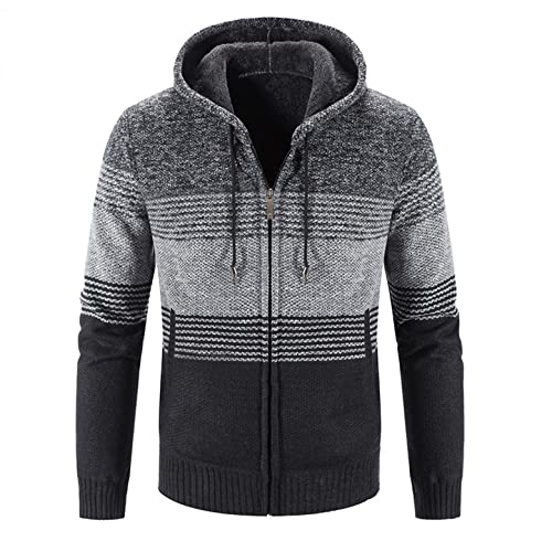 Mens Cardigan, Men's Cardigan Sweaters Men's Casual Slim Full Zip Solid Thick Knitted Cardigan Sweaters Winter Outwear