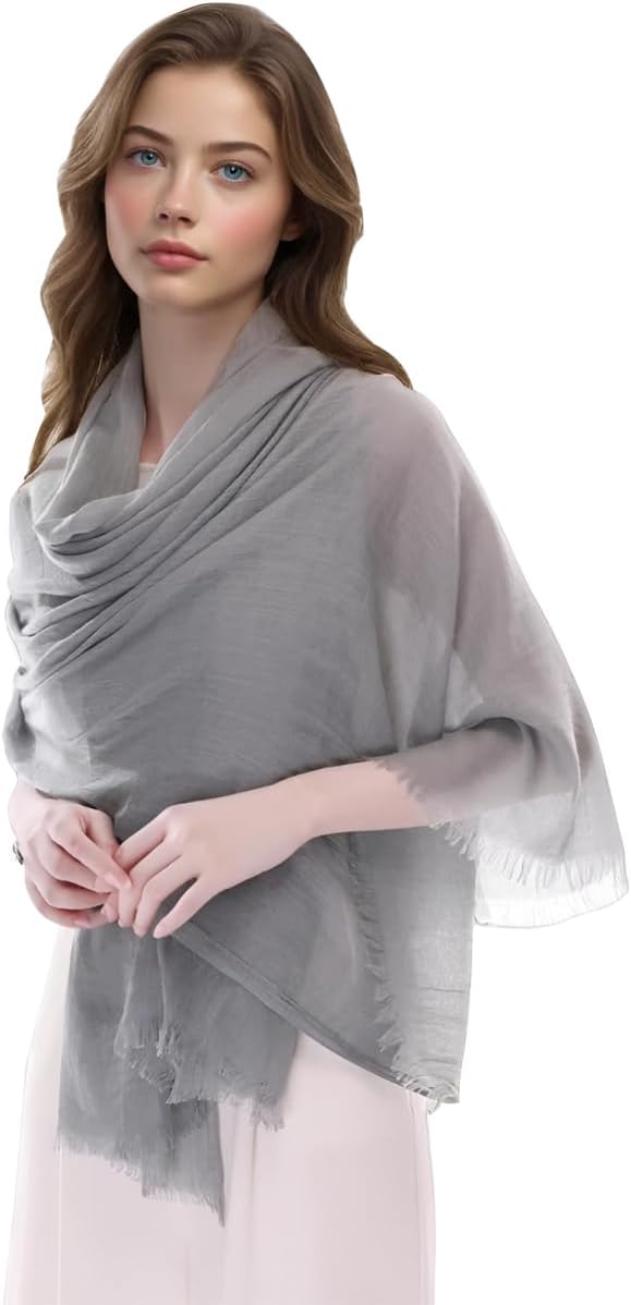 LMVERNA Women Summer Scarf Large Long Line Beach Shawl Lightweight with Fringed Headscarf Gauze Shawl and Wrap - Image 4