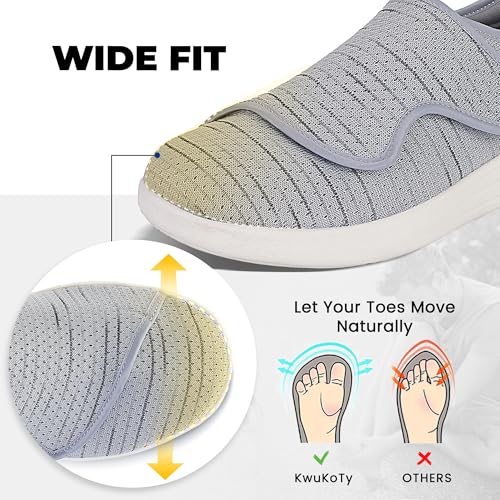 Diabetic Shoes for Men Wide Width Orthopedic Slip-on Shoes Adjustable Closure Walking Sneakers for Foot Pain Relief Swollen Feet2
