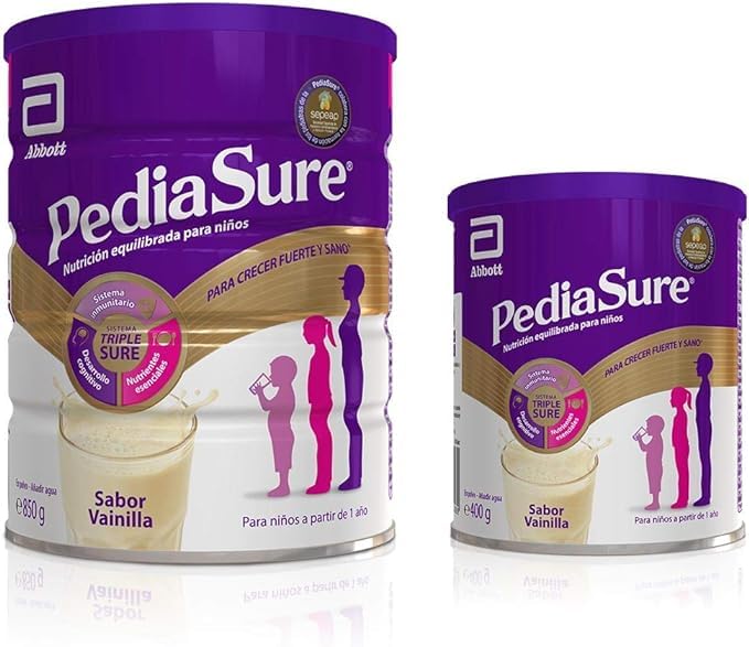 PediaSure Pack de 2 Complemento Alimenticio para Niños con Proteínas, Vitaminas y Minerales, Sabor Vainilla - 850 gr + 400 gr