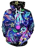 Neon Hoodies for Mens Adult Cool Fleece Funny Hoodie Women Male Boy Hooded Fashion Novelty Graphics Sweatshirt Pullover Funny Winter Clothes