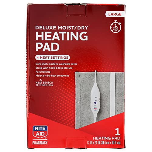 Rite Aid Deluxe Comfort Heating Pad, King Size, 12