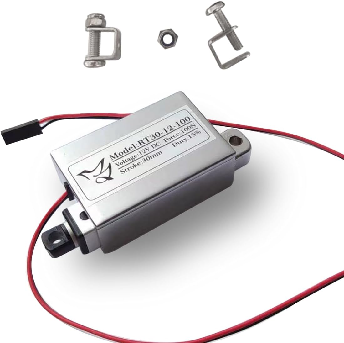 Mini Linear Actuator 1.2" Stroke - 22Lbs Force - 12V DC Power with Mounting Brackets, for Window Opener, Robotics, Home Automation