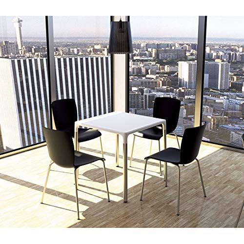 Compamia Mango 28" Aluminum Patio Dining Table In White, Commercial Grade #TOP5