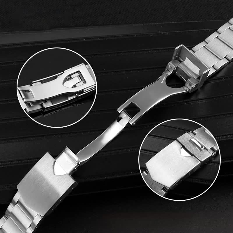 Bracelet montre acier fin 20mm 22mm boucle pliante de luxe