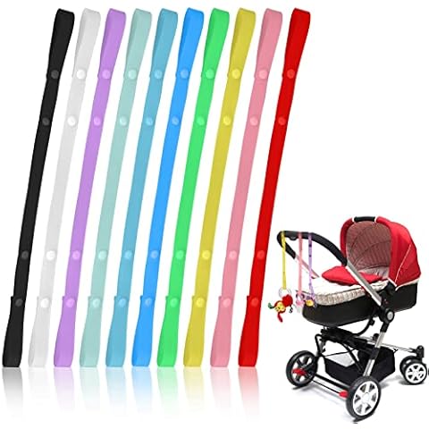 FRIUSATE 10 Pcs Baby Toy Strap Adjustable Stroller Pacifier Strap Toy Safety Straps for Baby Strollers,High Chairs and Other Fixed Toys, Baby Bottles Cover
